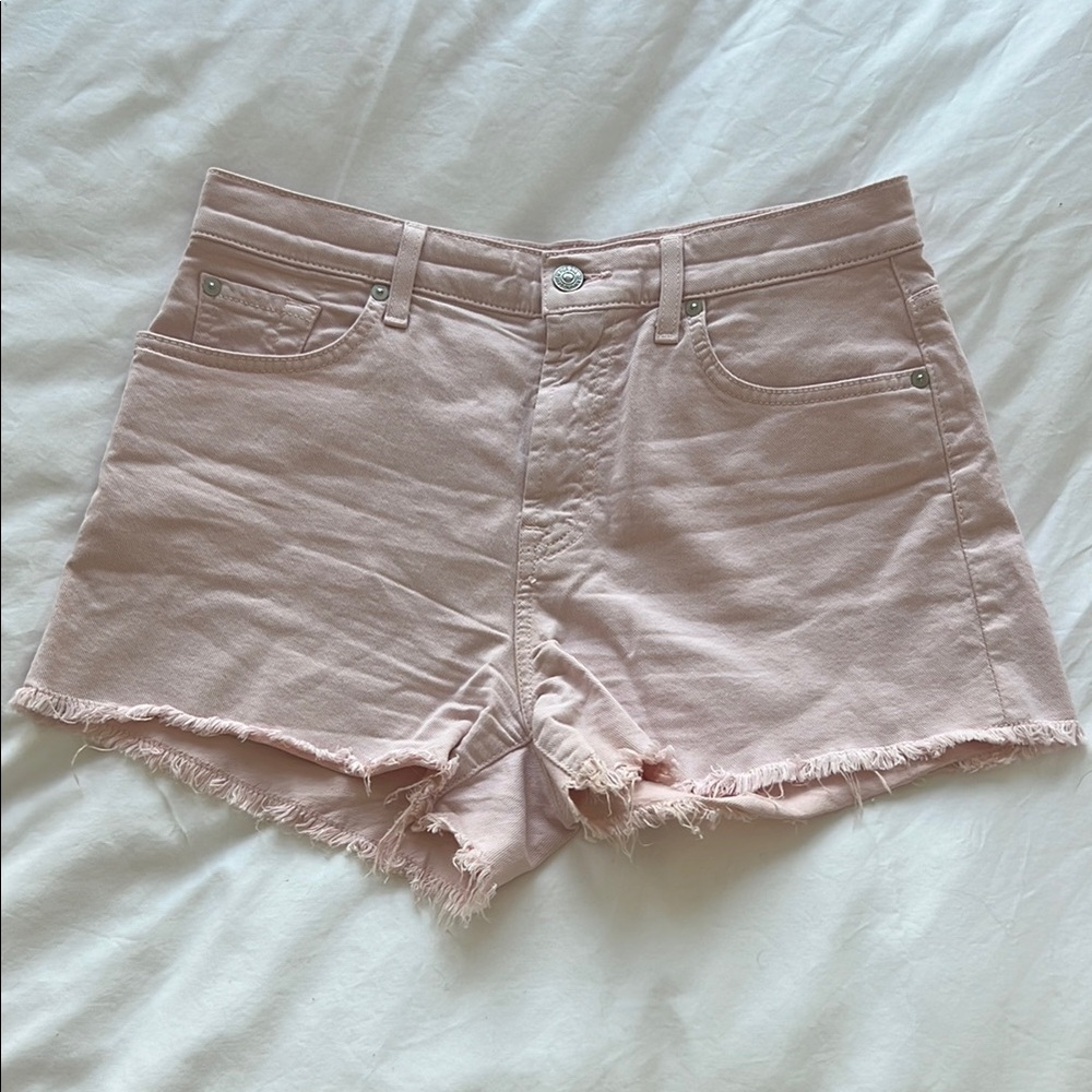 7 for all mankind light Pink Frayed Hem Women Shorts - Size 29